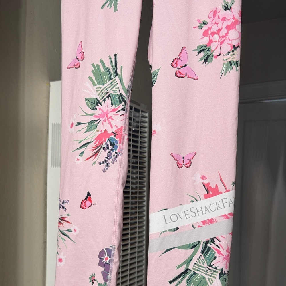 BOGNER X LoveShackFancy Lolei Ski Legging Pink Floral Butterfly GIRLS Sz 12/13Y - Picture 7 of 16